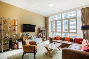 Phòng khách view nội khu Căn hô tầng cao tháp T4 The Vista An Phú