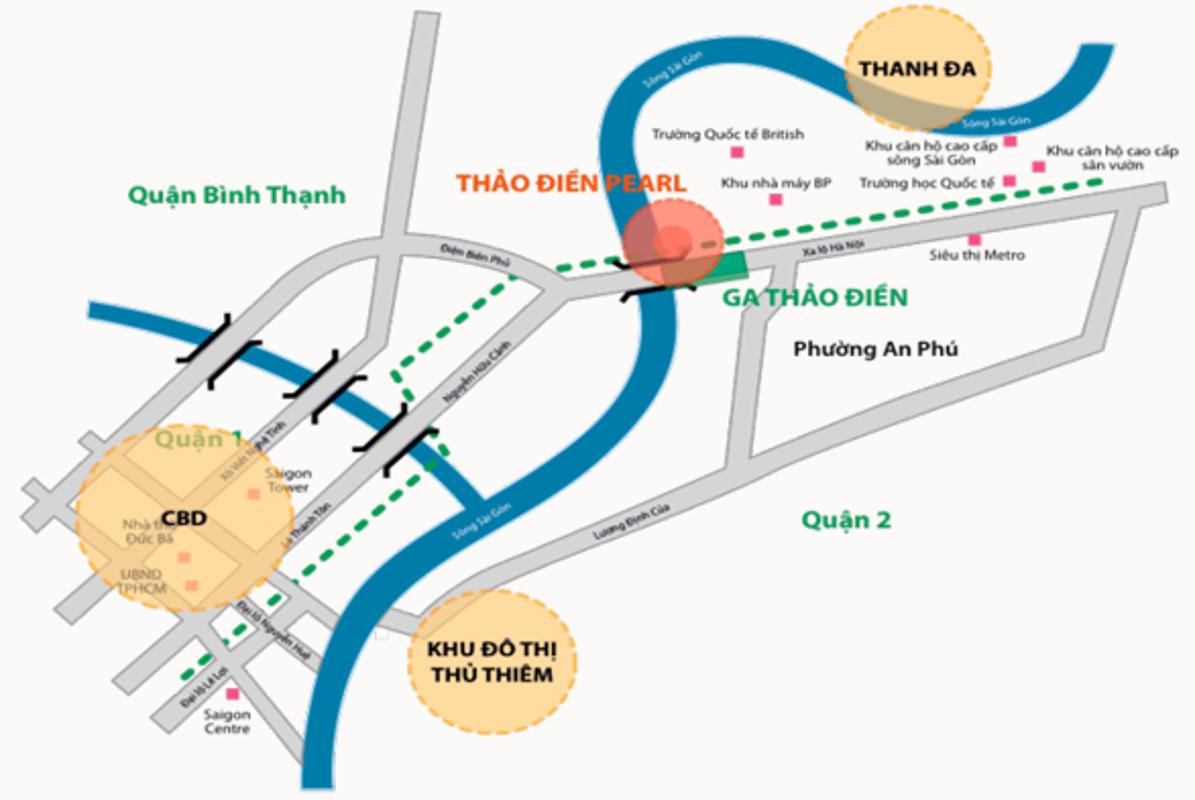 Thảo Điền Pearl - Bản đồ vị trí Thảo Điền Pearl