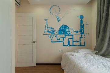 Trang trí nội thất trong phòng ngủ Căn hộ Đông Bắc trung tầng TC1 Tropic Garden