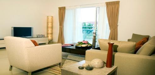 River Garden - Phòng khách căn hộ mẫu 2