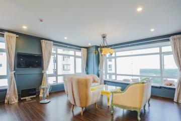 Phòng khách Căn góc hướng Tây Nam tháp D Riverside Residence