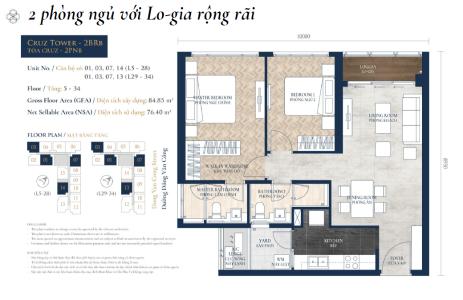 LAYOUT căn hộ Feliz En Vista Căn hộ Feliz En Vista tầng cao đầy đủ nội thất, view nội khu.