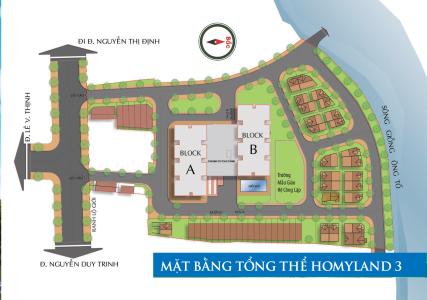 Mặt bằng khu căn hộ HOMYLAND RIVERSIDE Bán officetel Homyland Riverside 1PN, tầng 3, bàn giao hoàn thiện