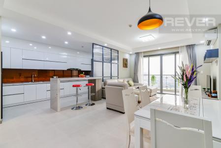 Phòng Khách Căn góc The Gold View 3 phòng ngủ tầng cao tháp B full nội thất