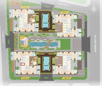 Layout tổng quan U2.13.14 Căn hộ Q7 Saigon Riverside tầng trung, view đường nội khu.