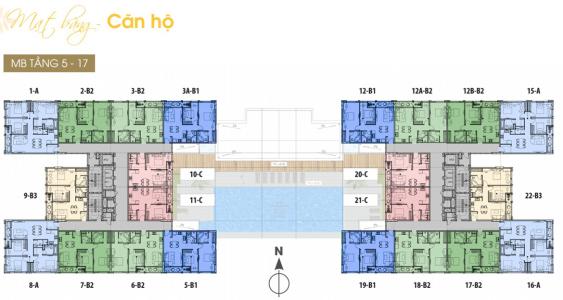 Mặt bằng dự án Căn hộ Jamona Heights nội thất cơ bản, view thoáng mát.