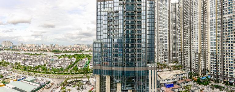 View Căn hộ Vinhomes Central Park tầng trung, tòa Landmark 6, 4 phòng ngủ, full nội thất
