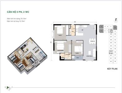 Layout Picity High Park, Quận 12 Căn hộ Picity High Park tầng trung đón gió, view thoáng mát.