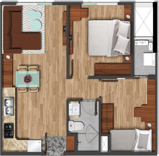 Mặt bằng bố trí Akari City Căn hộ Akari City tầng 20 bàn giao nội thất cơ bản