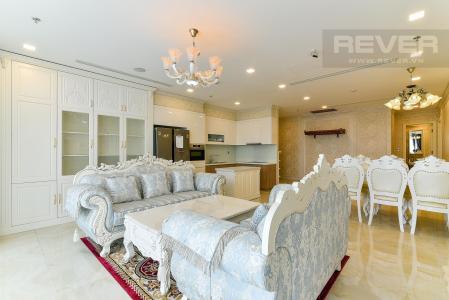 Phòng khách căn hộ VINHOMES GOLDEN RIVER Bán hoặc cho thuê căn hộ Vinhomes Golden River 3PN, đầy đủ nội thất, view sông Sài Gòn và Bitexco