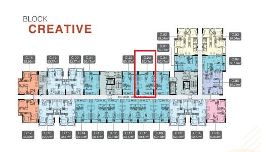 Layout tầng căn hộ New Galaxy  Căn hộ New Galaxy tầng 16 ban công hướng Đông Bắc đón gió mát mẻ