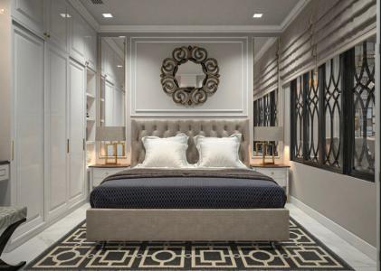 Phòng ngủ Vinhomes Central Park Căn hộ Vinhomes Central Park view nội khu, nội thất hiện đại.