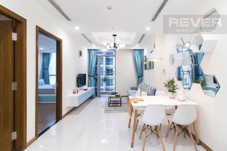 Phòng khách Bán căn hộ 1 phòng ngủ Vinhomes Central Park, tháp Landmark 5, đầy đủ nội thất, ban công Đông Bắc thoáng mát