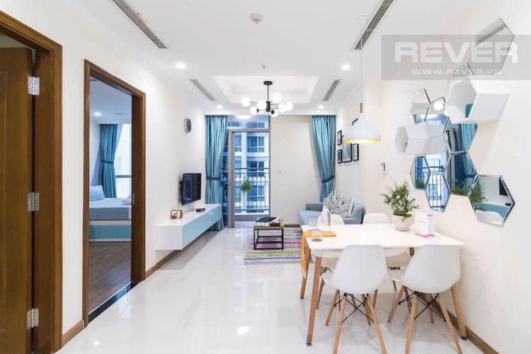 Phòng khách Bán căn hộ 1 phòng ngủ Vinhomes Central Park, tháp Landmark 5, đầy đủ nội thất, ban công Đông Bắc thoáng mát