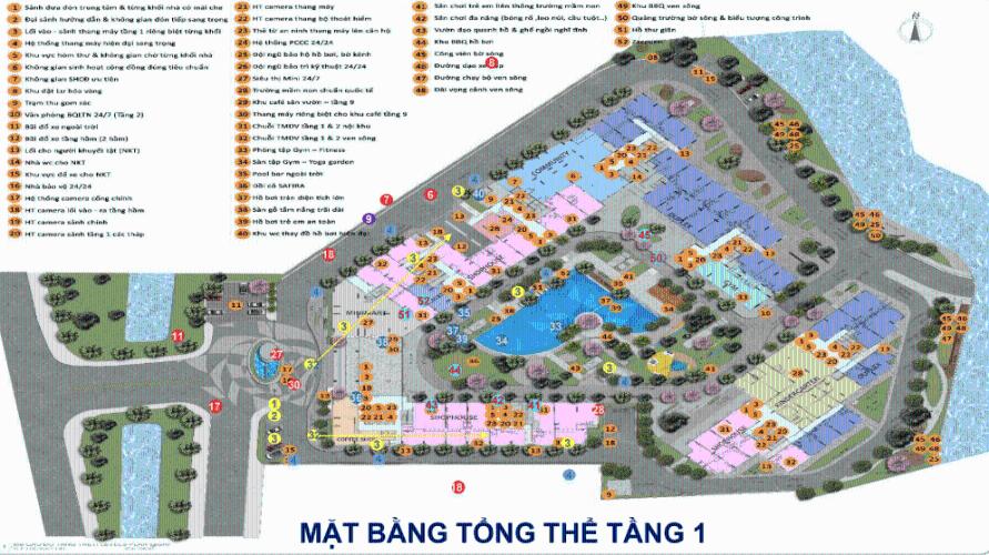 SaFira Khang Điền - Mặt bằng tổng thể tầng 1 SaFira Khang Điền