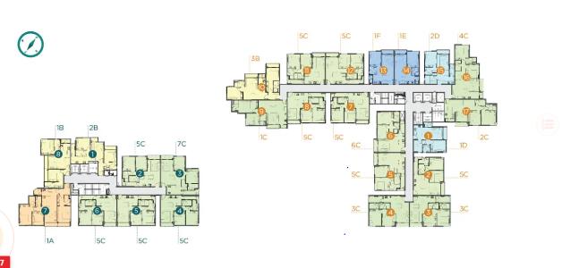 Mặt bằng căn hộ dự án D'lusso Emerald Bán căn hộ D'lusso tầng trung, block B, diện tích 54.9m2, 1PN, chưa bàn giao 