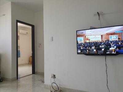 Phòng khách căn hộ chung cư An Hội 3, Gò Vấp Căn hộ chung cư An Hội 3 bàn giao nội thất cơ bản, hướng Tây Nam.