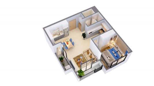 Layout The Pegasuite 2, Quận 8 Căn hộ The Pegasuite 2 tầng cao, view nội khu hồ bơi.