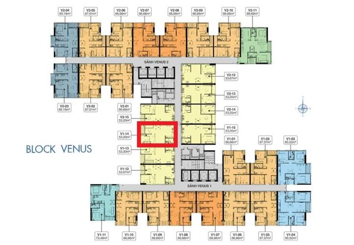 Mặt bằng căn hộ Q7 Saigon Riverside Bán căn hộ 1 phòng ngủ Q7 Saigon Riverside - Tiện ích chất lượng