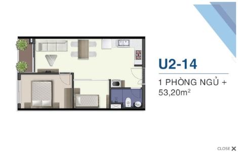 Mặt bằng nội thất Q7 Sài Gòn Riverside Căn hộ Q7 Saigon Riverside tầng trung, view đường nội khu.