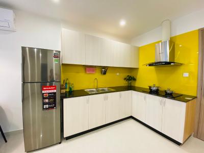 nhà bếp  căn hộ Vinhomes Grand Park Căn hộ Vinhomes Grand Park đầy đủ nội thất, view thành phố tầng cao.