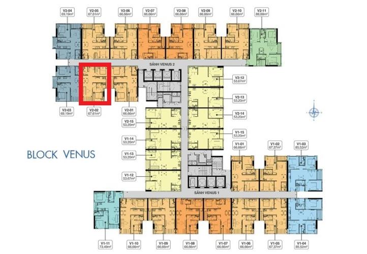 Mặt bằng căn hộ Q7 Saigon Riverside Bán căn hộ Q7 Saigon Riverside, diện tích 66.66m2