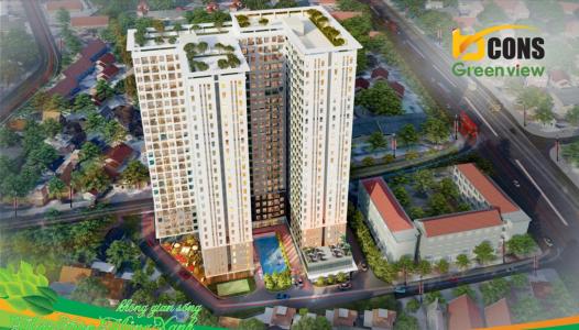 Building dự án Căn hộ Bcons Green View tầng thấp, không có nội thất.