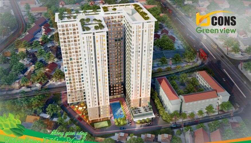 Building dự án Căn hộ Bcons Green View tầng thấp, không có nội thất.