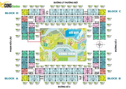 Layout Bcons Garden Căn hộ Bcons Garden ban công hướng Đông đón gió.