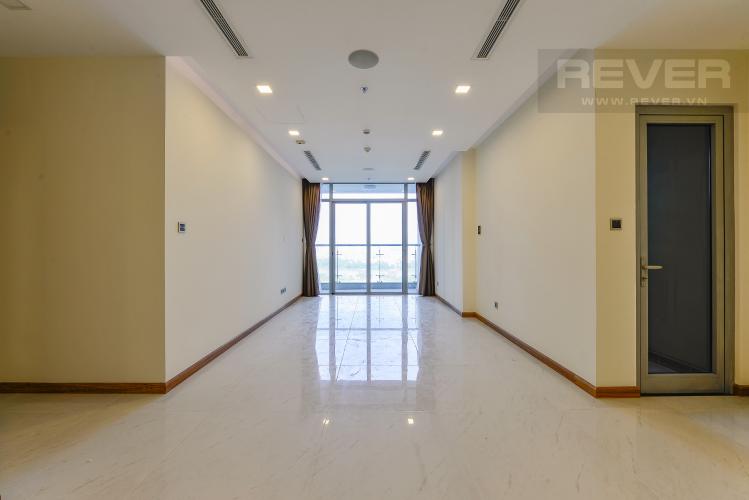 phòng khách Căn hộ Vinhomes Central Park tầng cao Park 6 nội thất cơ bản, view sông