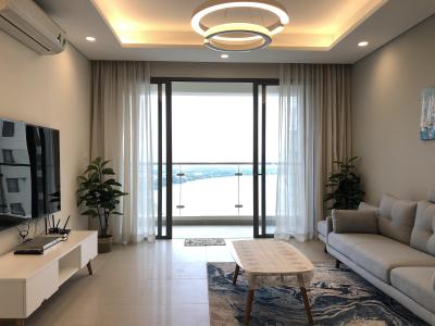 Phòng khách Diamond Island Quận 2  Căn hộ Diamond Island tầng trung, view nội khu yên tĩnh.