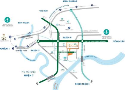 vị trí căn hộ Ricca Căn hộ Ricca ban công thông thoáng, nội thất cơ bản, tiện ích đa dạng.