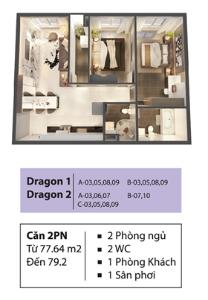 Phối cảnh căn hộ Topaz Elite Căn hộ Topaz Elite hướng Đông Nam, ban công thoáng gió.