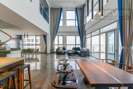 Cho thuê duplex Vinhomes Central Park 5PN, tầng 36, đầy đủ nội thất, view sông Sài Gòn