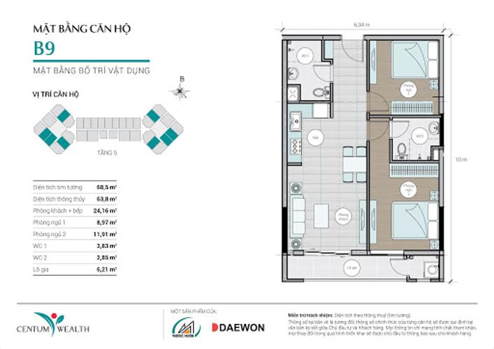 Căn hộ Centum Wealth nội thất cơ bản, mất 5 phút di chuyển sang Quận 2