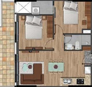 Mặt bằng nội thất Mizuki Park, Bình Chánh Căn hộ Mizuki Park tầng thấp, sân vườn rộng, view nội khu hồ bơi.