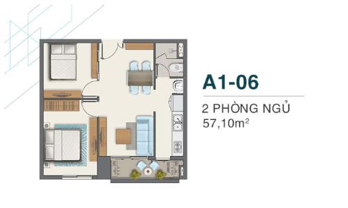 Bán căn hộ Q7 Boulevard tầng trung, 2 phòng ngủ, diện tích 57.1m2, thiết kế hiện đại.