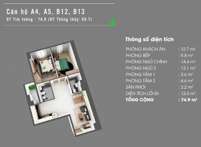 Layout Homyland Riverside, Quận 2 Căn hộ Homyland Riverside hướng Bắc, view sông mát mẻ.