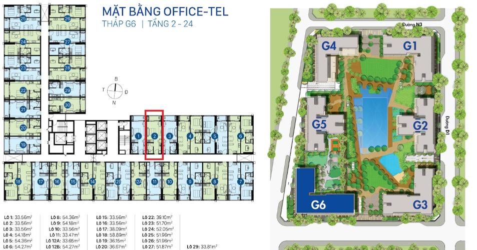 Office-tel Sunrise Riverside nội thất cơ bản, ban công hướng Bắc.