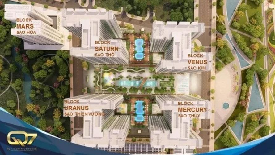 Mặt bằng dự án Q7 SAIGON RIVERSIDE Bán căn hộ Q7 Saigon Riverside 2 phòng ngủ, diện tích 66m2, nội thất cơ bản