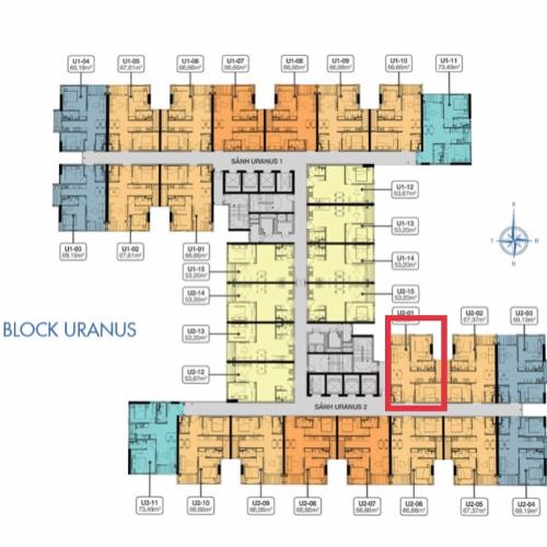 mặt bằng căn hộ Căn hộ tầng trung Q7 Saigon Riverside nội thất cơ bản.