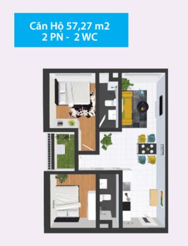 Mặt bằng căn hộ Căn hộ Topaz Home 2 tầng thấp, nội thất cơ bản, view thoáng mát.