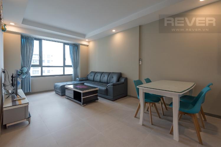 Phòng khách căn hộ THE GOLD VIEW Cho thuê căn hộ The Gold View 2PN, tầng cao, đầy đủ nội thất, ban công Đông Nam