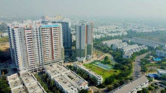 View tổng thể Cho thuê căn hộ Safira Khang Điền đầy đủ nội thất, view nội khu.