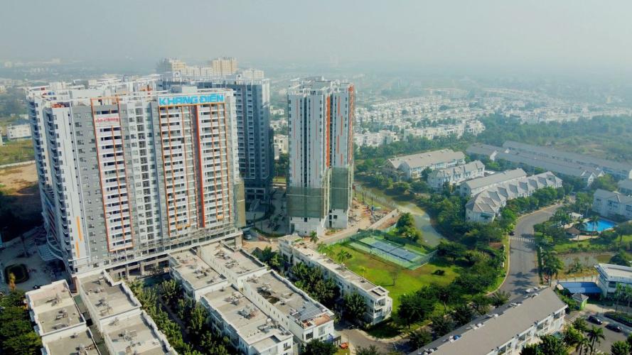 View tổng thể Cho thuê căn hộ Safira Khang Điền đầy đủ nội thất, view nội khu.