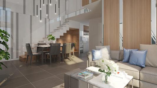 Nhà mẫu The Pegasuite 2, Quận 8 Căn hộ The Pegasuite 2 tầng cao, view nội khu hồ bơi.