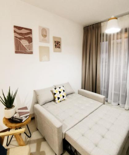 Phòng khách One Verandah Quận 2 Căn hộ One Verandah tầng trung, đầy đủ nội thất, view sông lãng mạn.