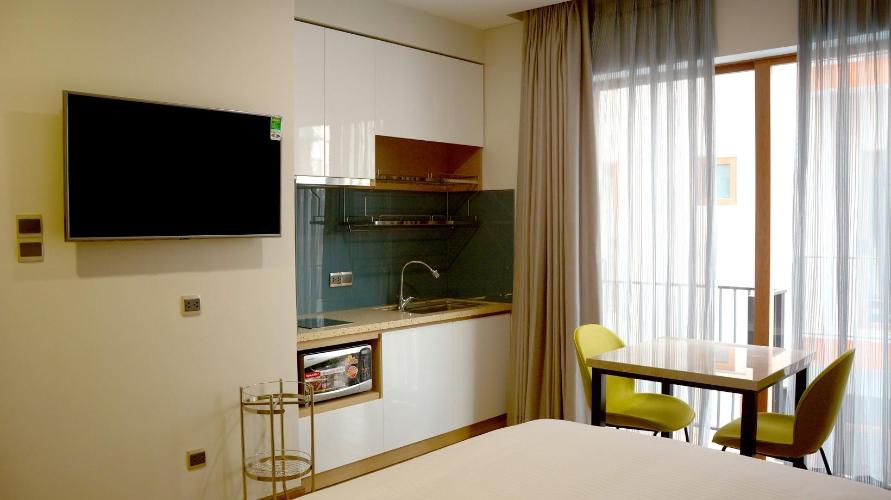 Phòng ngủ căn hộ dịch vụ Căn hộ dịch vụ Kim Residence đầy đủ nội thất, view thoáng mát.