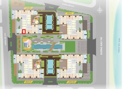 Layout tổng quan S1.17.09 Bán căn hộ tầng cao Q7 Saigon Riverside nội thất và tiện ích cao cấp.