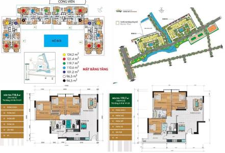 Mặt bằng dự án Căn hộ Hoàng Anh Gold House tầng trung, ban công hướng Tây Nam.